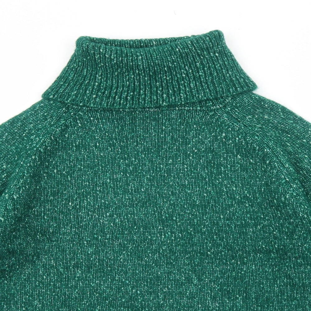 Marks and Spencer Womens Green Roll Neck Acrylic Pullover Jumper Size XS