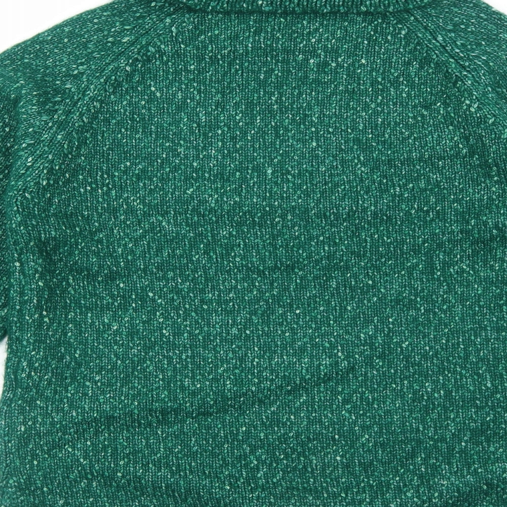 Marks and Spencer Womens Green Roll Neck Acrylic Pullover Jumper Size XS
