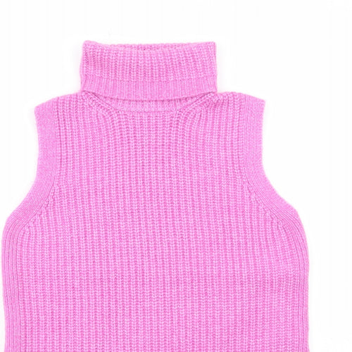 Marks and Spencer Womens Purple Roll Neck Polyamide Pullover Jumper Size S