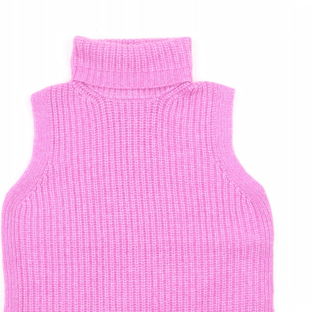 Marks and Spencer Womens Purple Roll Neck Polyamide Pullover Jumper Size S