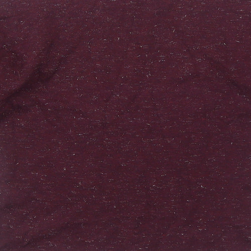 Warehouse Womens Purple Viscose Basic Blouse Size 8 Round Neck