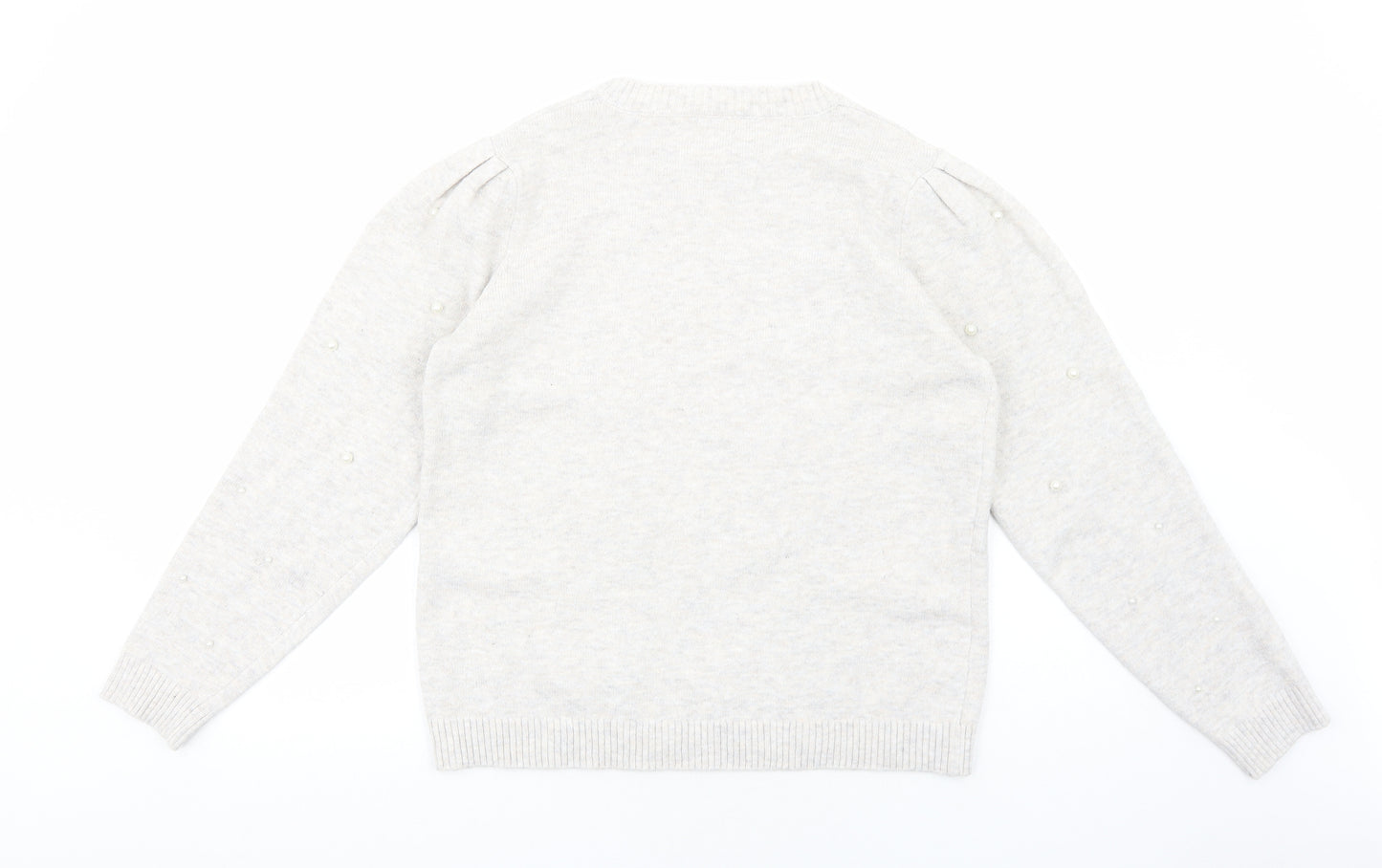 Preworn Womens Grey Round Neck Acrylic Pullover Jumper Size L
