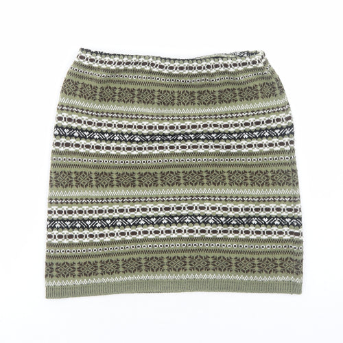 Parisian Collection Womens Green Geometric Acrylic Straight & Pencil Skirt Size S