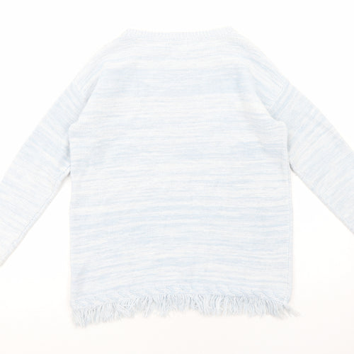 Marks and Spencer Womens Blue Round Neck Cotton Pullover Jumper Size 12