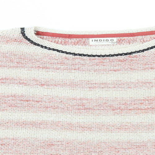 Marks and Spencer Womens Red Round Neck Geometric Acrylic Pullover Jumper Size 12