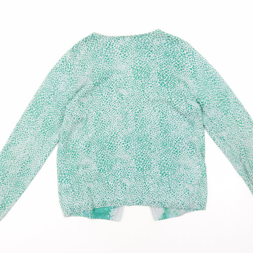 Sandwich Womens Green Round Neck Geometric Cotton Cardigan Jumper Size M