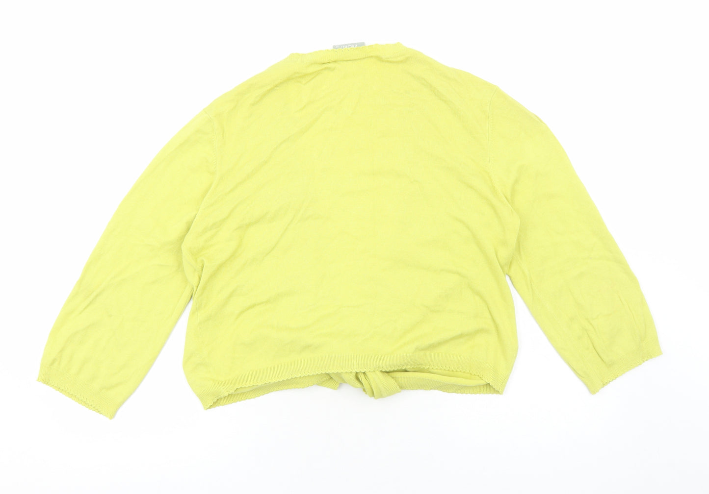 Wallis Womens Yellow V-Neck Viscose Cardigan Jumper Size XL