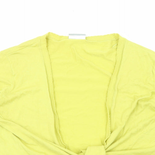Wallis Womens Yellow V-Neck Viscose Cardigan Jumper Size XL