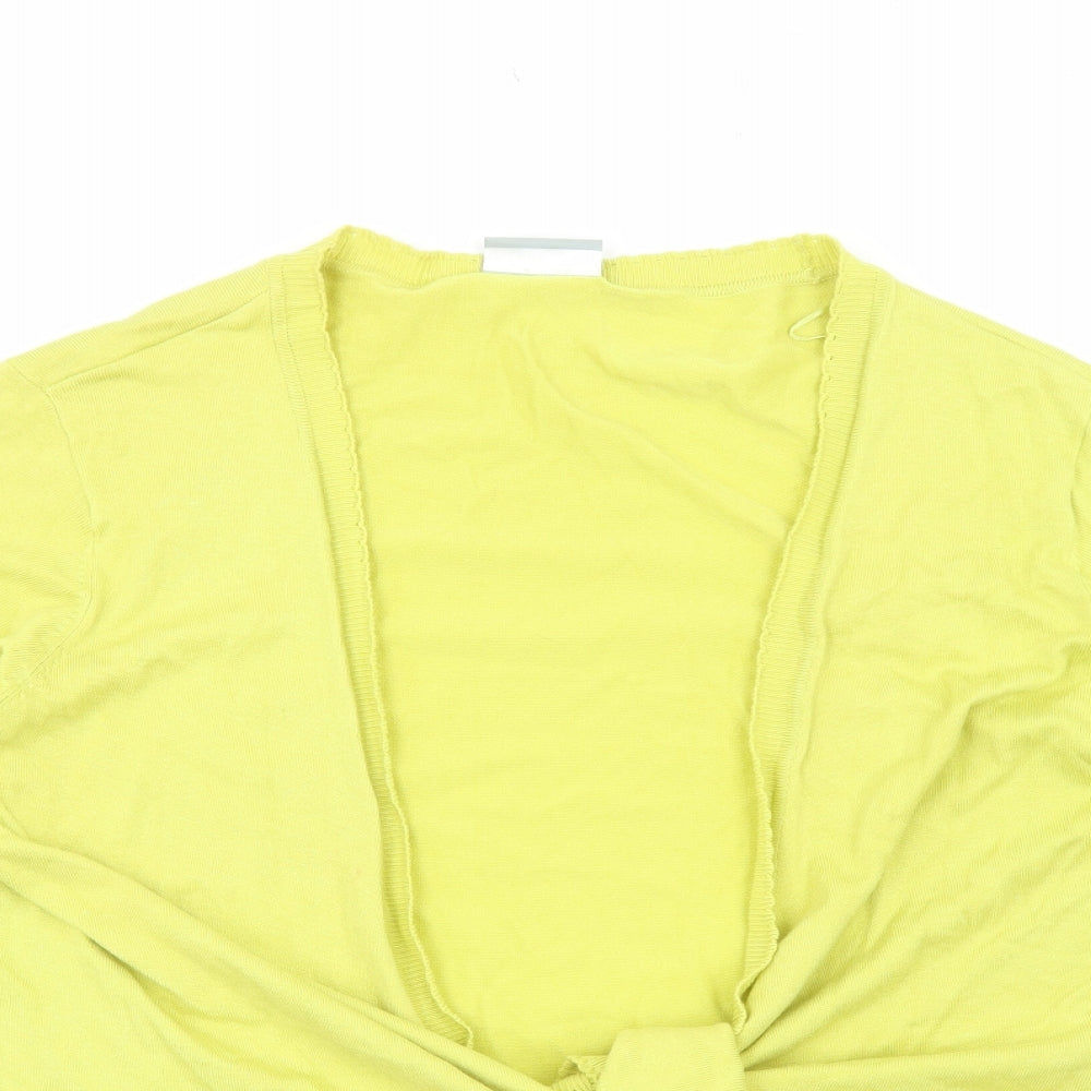 Wallis Womens Yellow V-Neck Viscose Cardigan Jumper Size XL