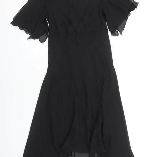 For Women Womens Black Polyester Trapeze & Swing Size 12 V-Neck Pullover