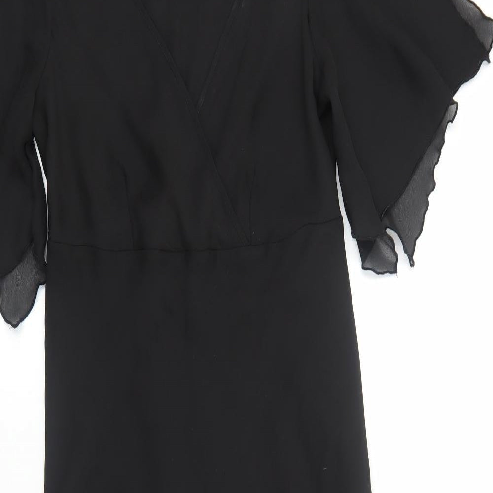 For Women Womens Black Polyester Trapeze & Swing Size 12 V-Neck Pullover