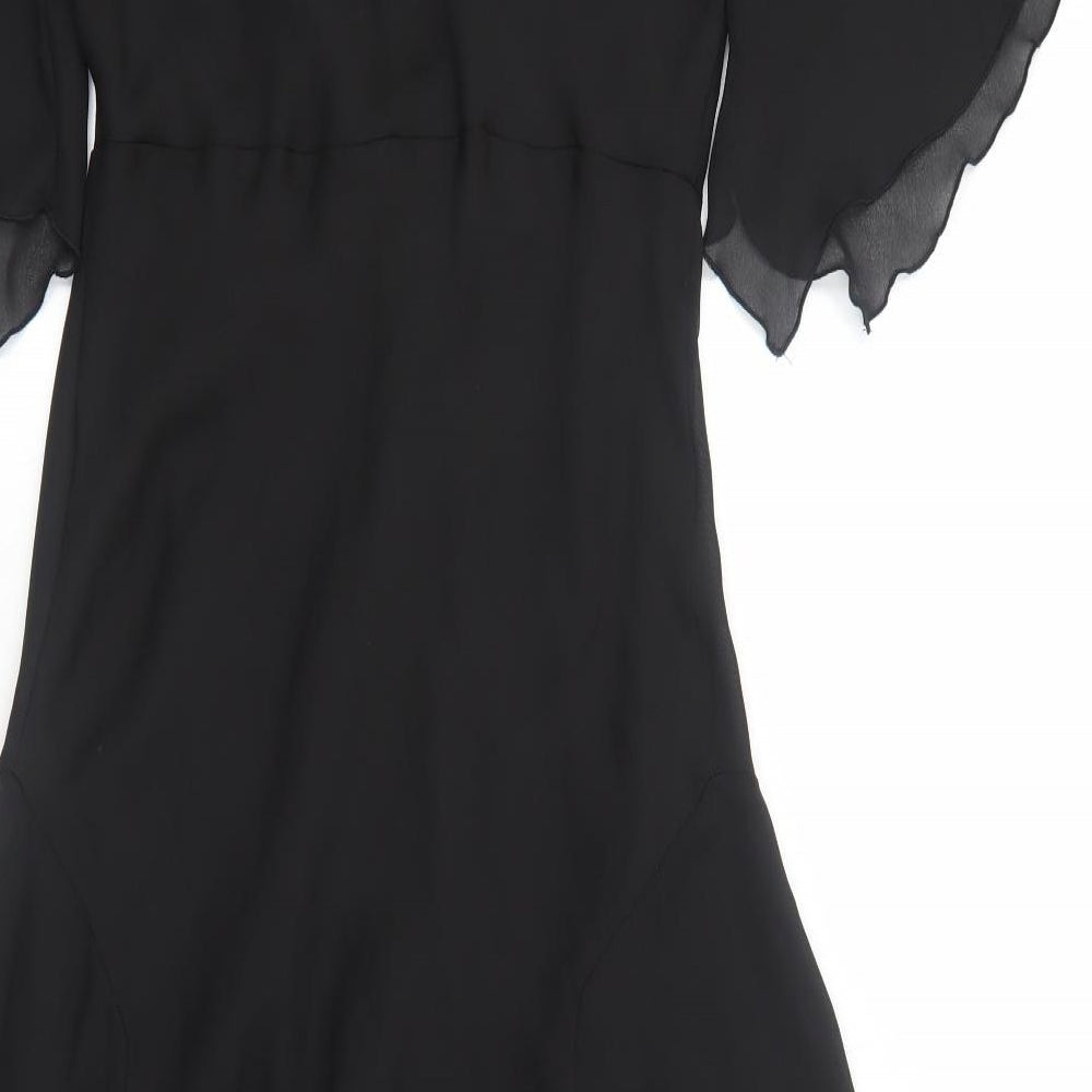 For Women Womens Black Polyester Trapeze & Swing Size 12 V-Neck Pullover