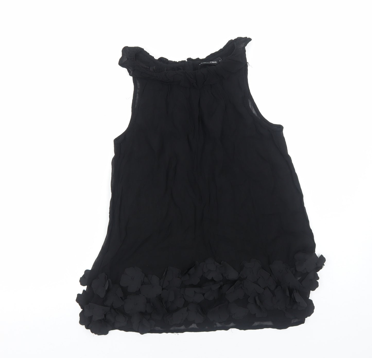 NEXT Womens Black Polyester Basic Tank Size 12 Round Neck