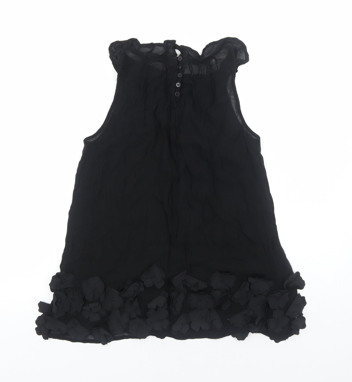 NEXT Womens Black Polyester Basic Tank Size 12 Round Neck