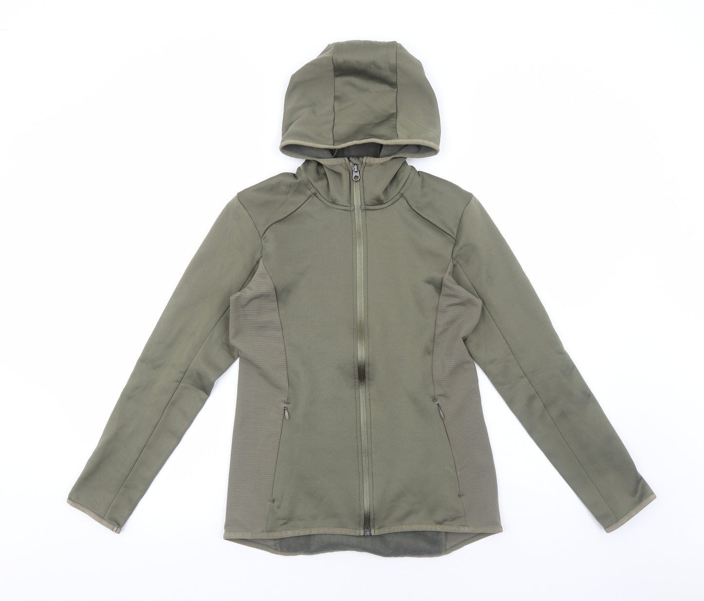 H&M Womens Green Polyester Full Zip Hoodie Size S Zip