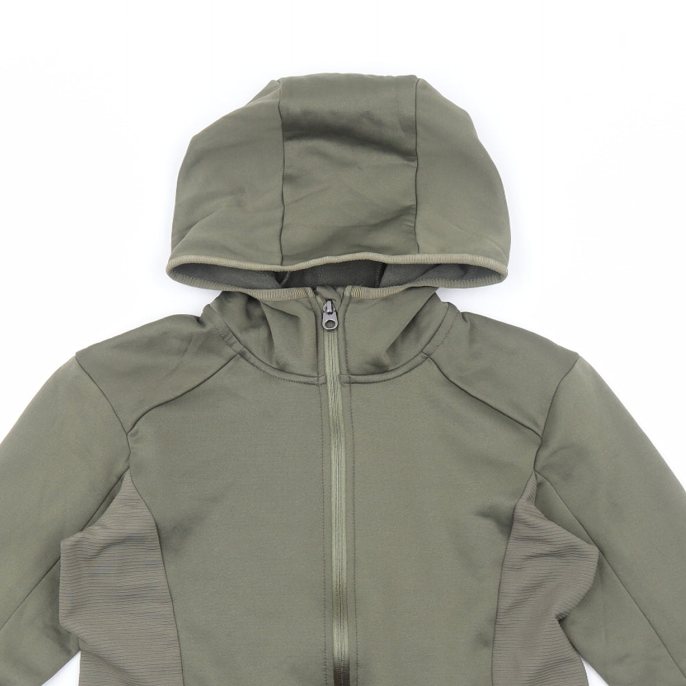 H&M Womens Green Polyester Full Zip Hoodie Size S Zip
