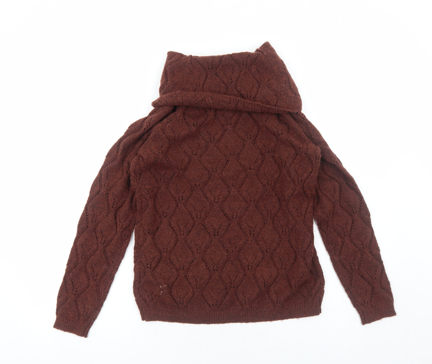ANNE WEYBURN Womens Brown Roll Neck Acrylic Pullover Jumper Size 10