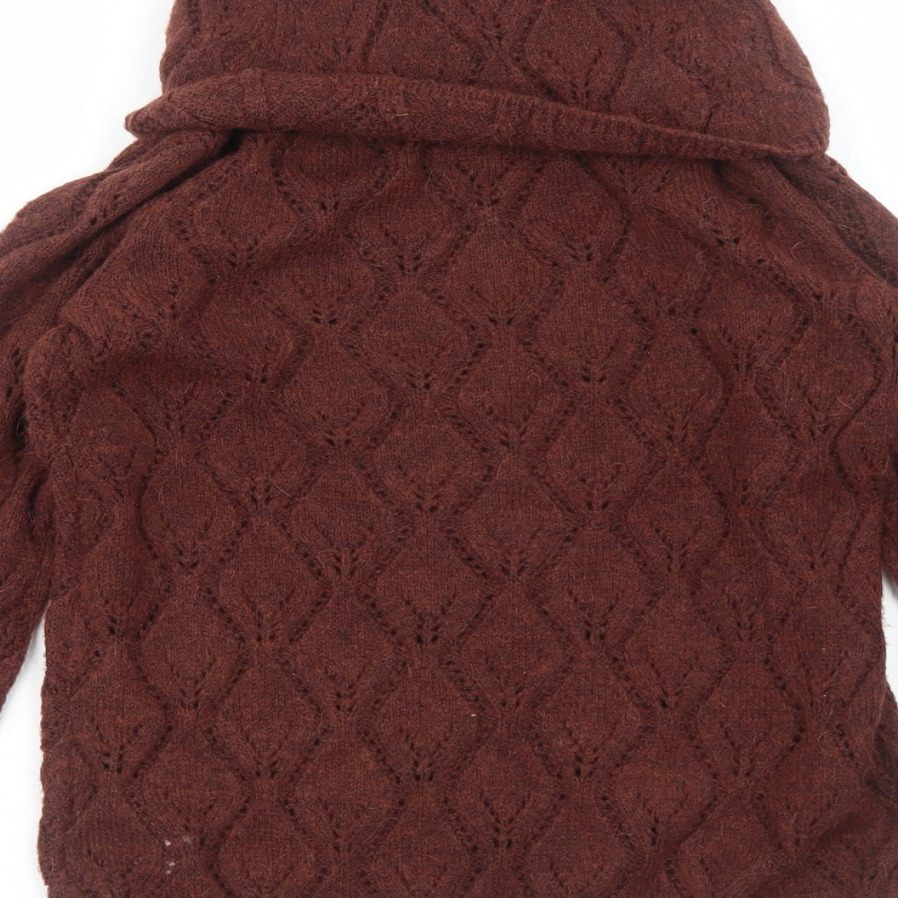 ANNE WEYBURN Womens Brown Roll Neck Acrylic Pullover Jumper Size 10