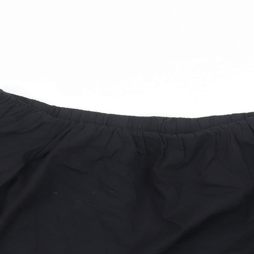 ASOS Womens Black Cotton Cropped Blouse Size 10 Off the Shoulder - Bardot