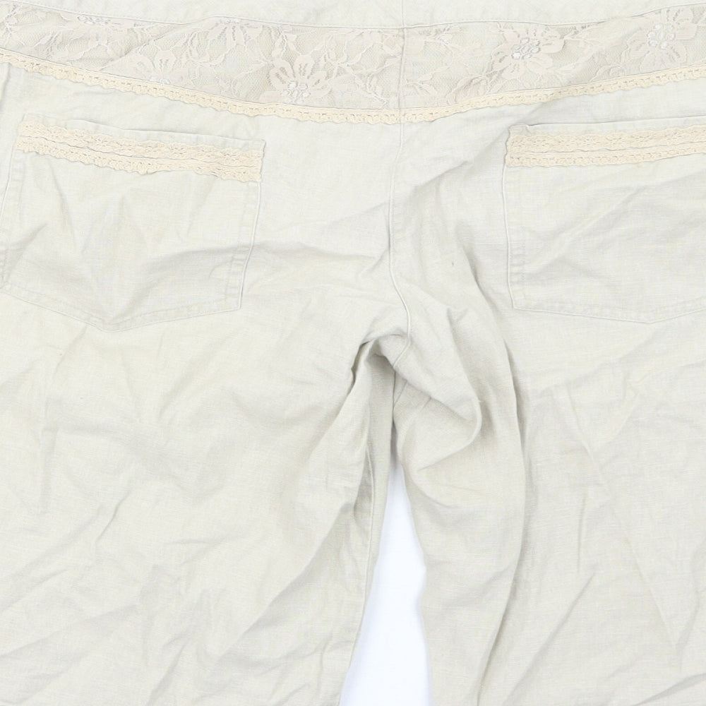 George Womens Beige Cotton Chino Shorts Size 12 Regular Zip