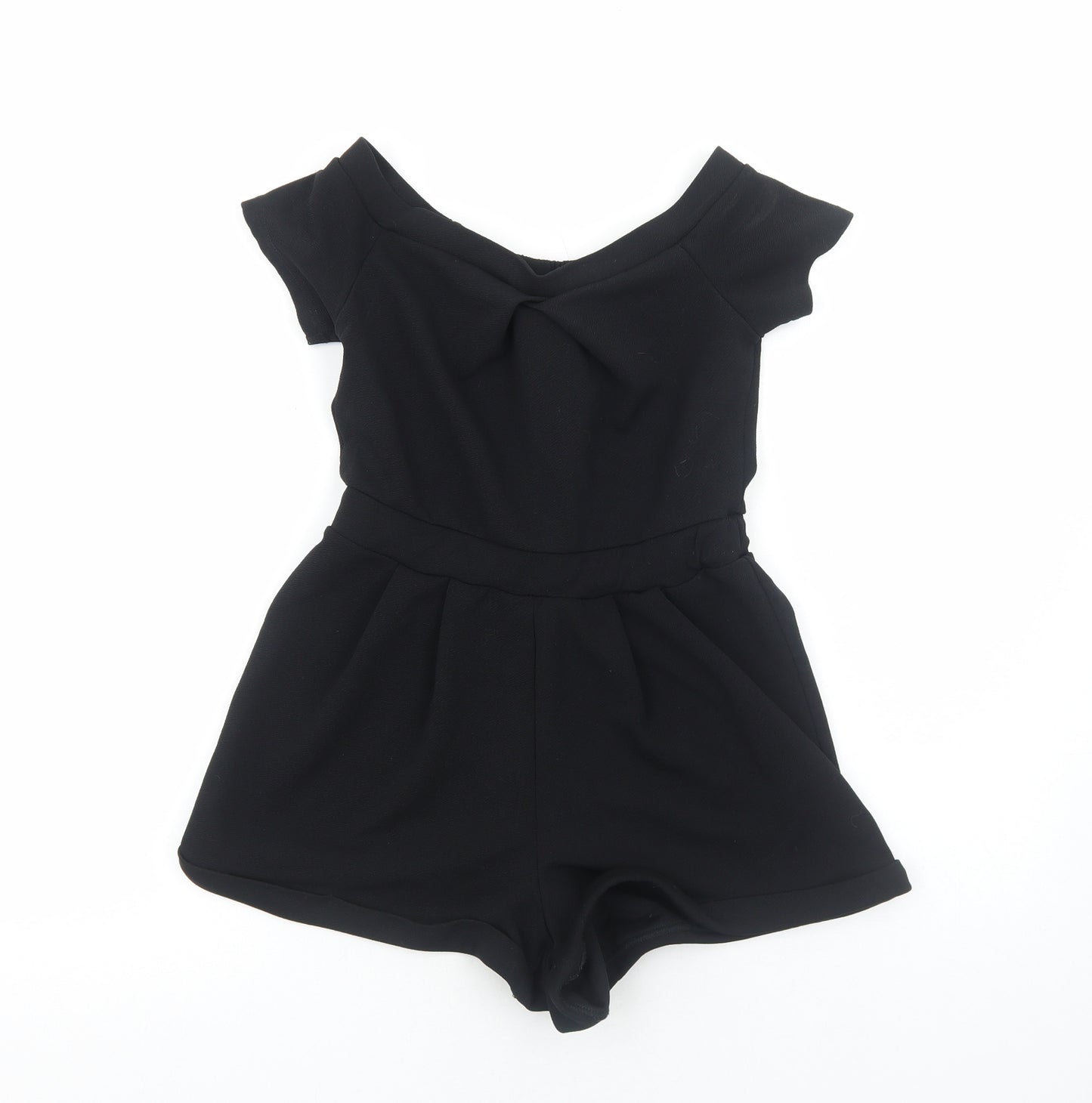 New Look Womens Black Polyester Playsuit One-Piece Size 12 Pullover - Bardot