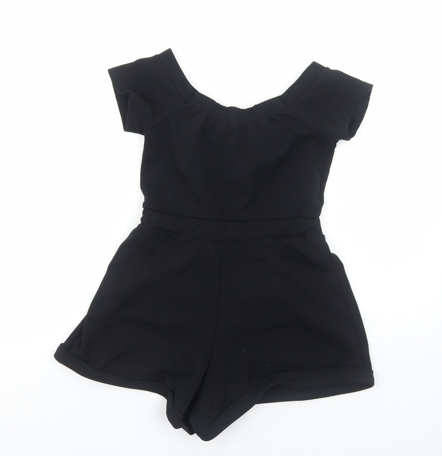 New Look Womens Black Polyester Playsuit One-Piece Size 12 Pullover - Bardot