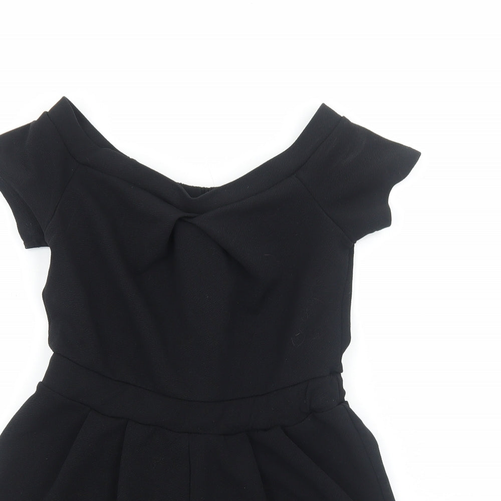 New Look Womens Black Polyester Playsuit One-Piece Size 12 Pullover - Bardot