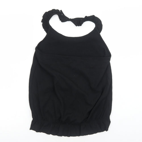 Preworn Womens Black Viscose Basic Tank Size M Halter