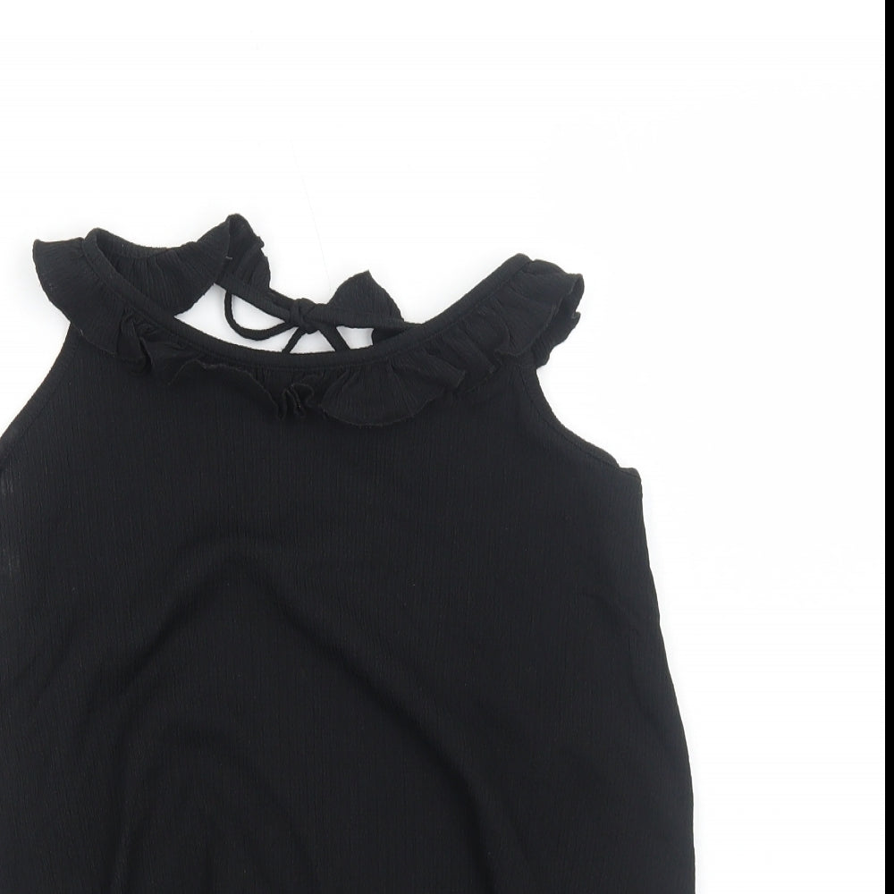 Preworn Womens Black Viscose Basic Tank Size M Halter