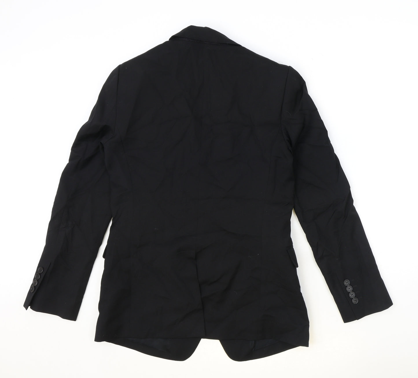 Preworn Womens Black Polyester Jacket Blazer Size 10