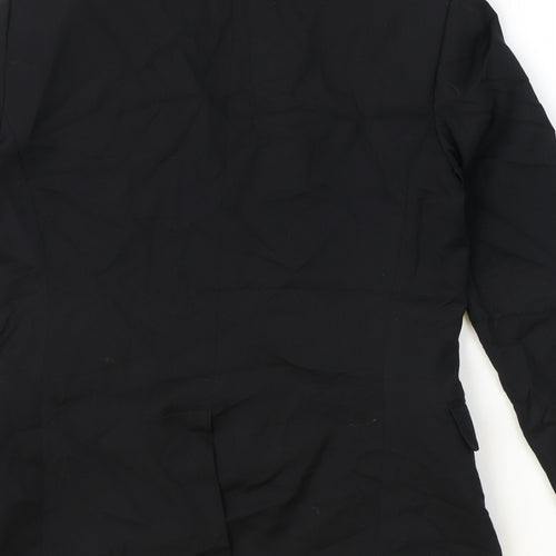 Preworn Womens Black Polyester Jacket Blazer Size 10