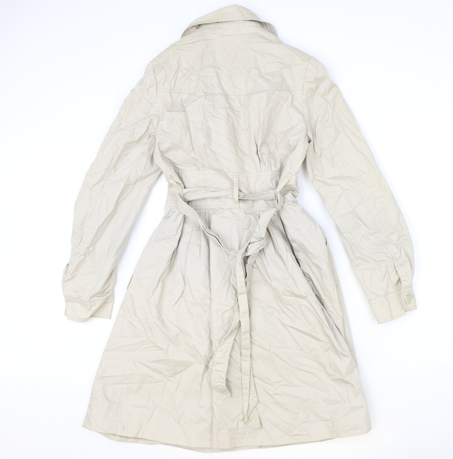 H&M Womens Beige Trench Coat Coat Size 8 Button