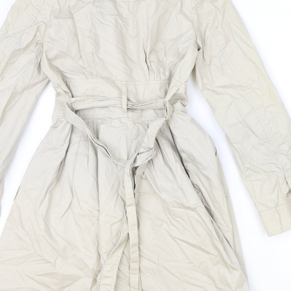 H&M Womens Beige Trench Coat Coat Size 8 Button