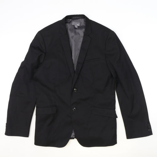H&M Mens Black Polyester Jacket Suit Jacket Size 42 Regular
