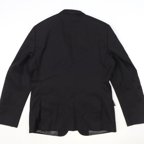 H&M Mens Black Polyester Jacket Suit Jacket Size 42 Regular