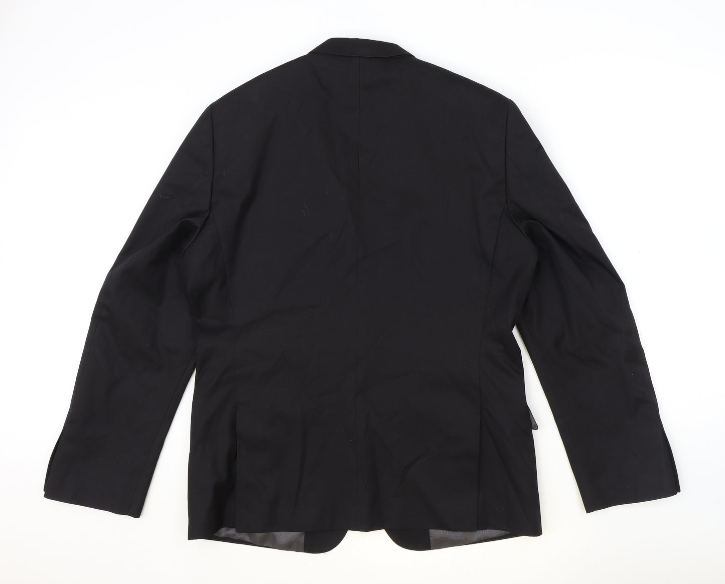 H&M Mens Black Polyester Jacket Suit Jacket Size 42 Regular