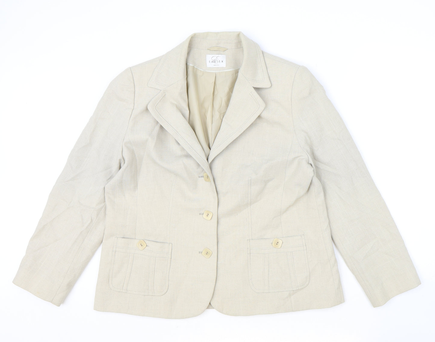 Eastex Womens Beige Polyester Jacket Blazer Size 16