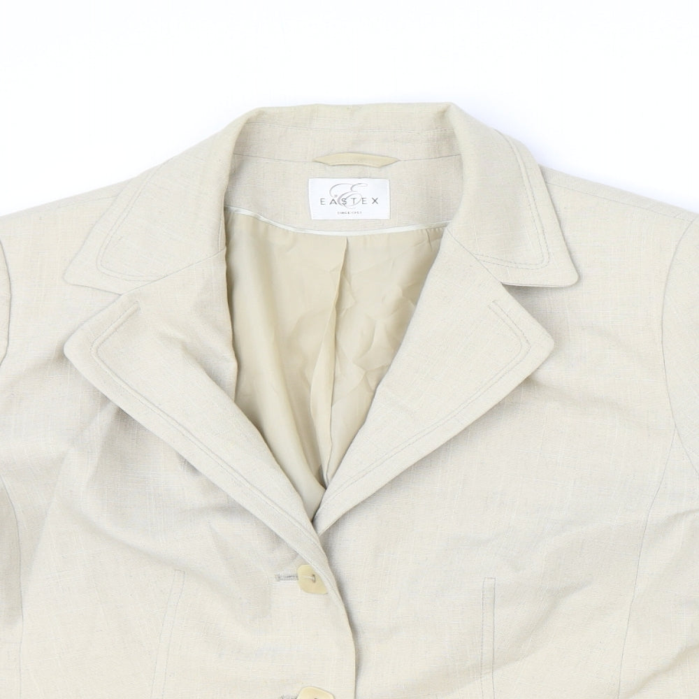 Eastex Womens Beige Polyester Jacket Blazer Size 16
