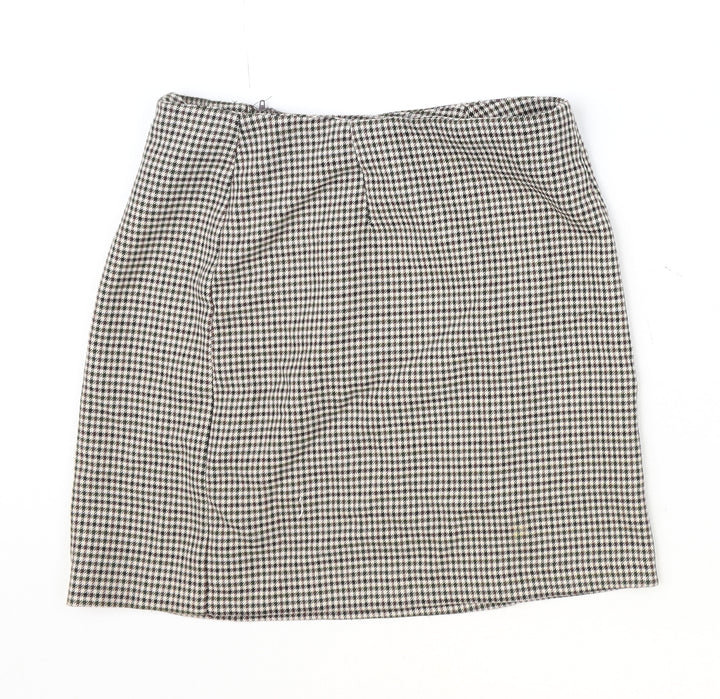 New Look Womens Multicoloured Plaid Polyester Straight & Pencil Skirt Size 6 Zip