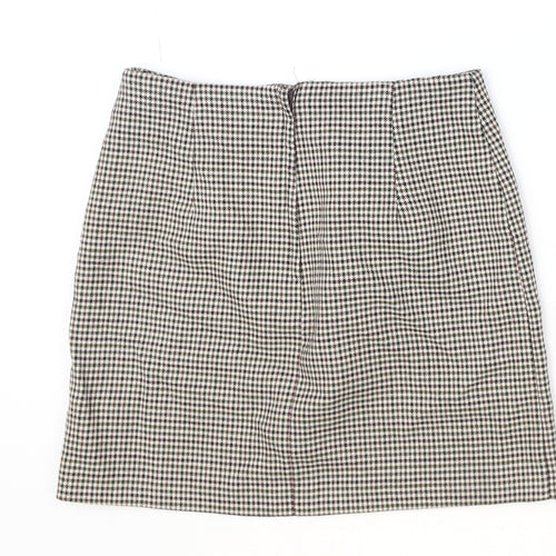 New Look Womens Multicoloured Plaid Polyester Straight & Pencil Skirt Size 6 Zip