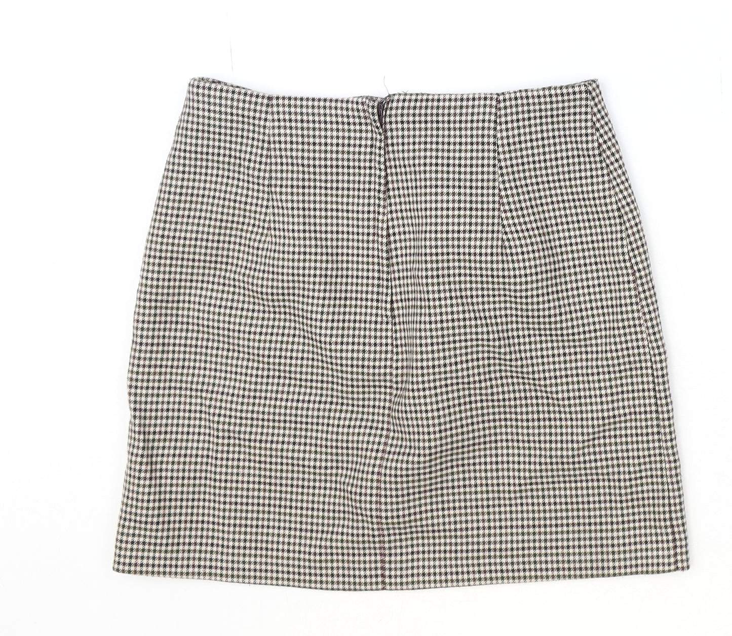 New Look Womens Multicoloured Plaid Polyester Straight & Pencil Skirt Size 6 Zip