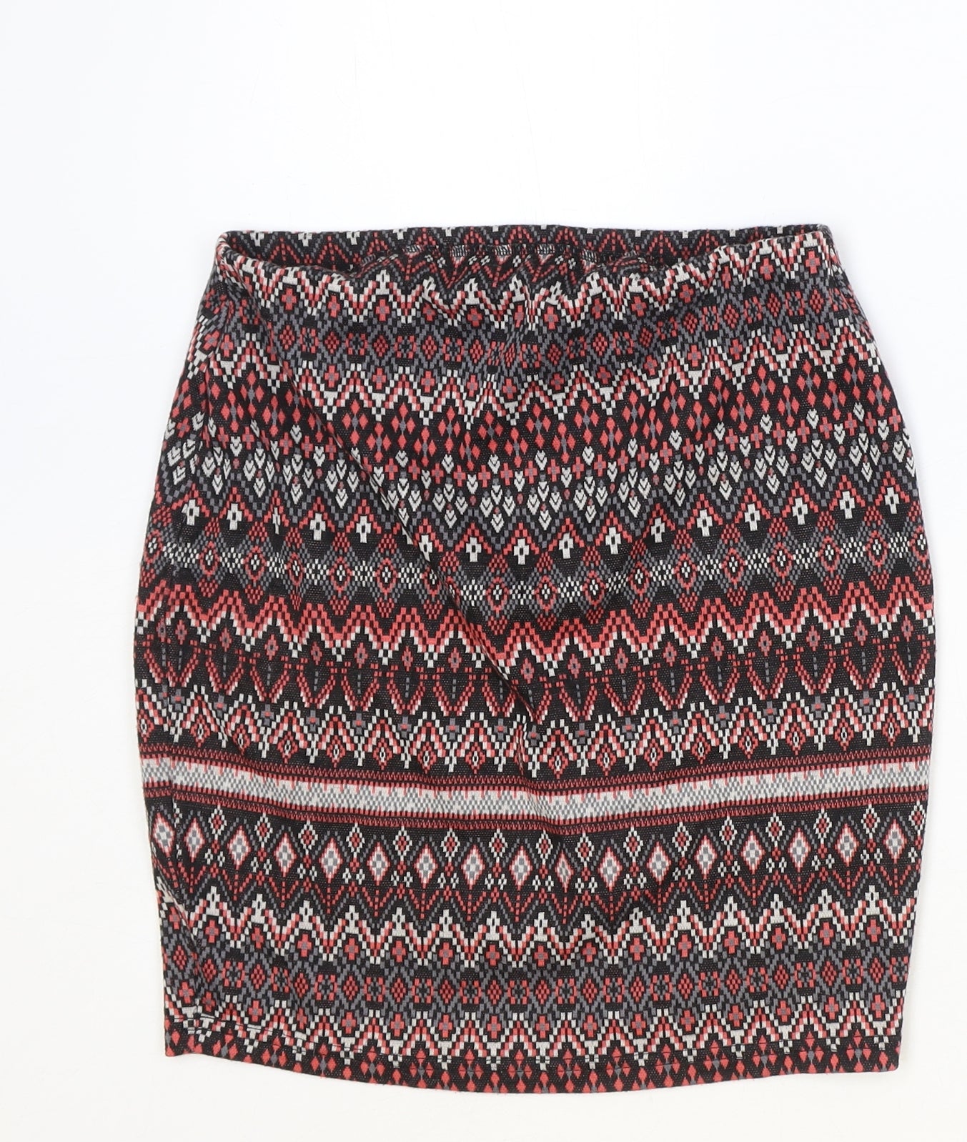 New Look Womens Multicoloured Geometric Polyester Straight & Pencil Skirt Size 8