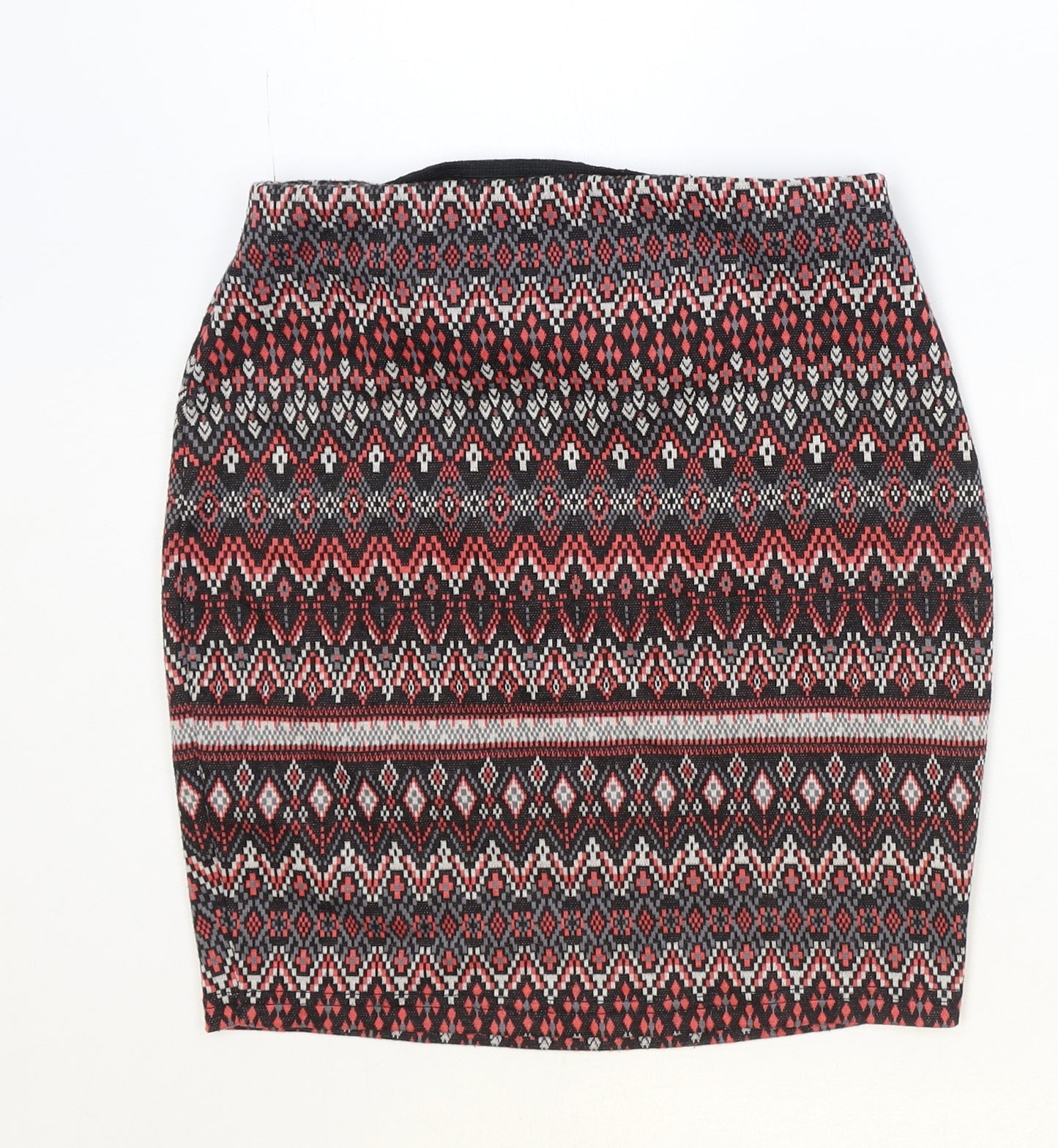 New Look Womens Multicoloured Geometric Polyester Straight & Pencil Skirt Size 8