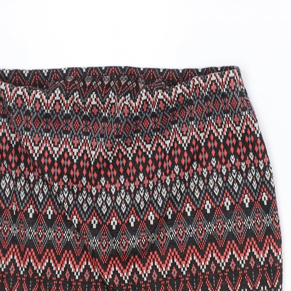 New Look Womens Multicoloured Geometric Polyester Straight & Pencil Skirt Size 8