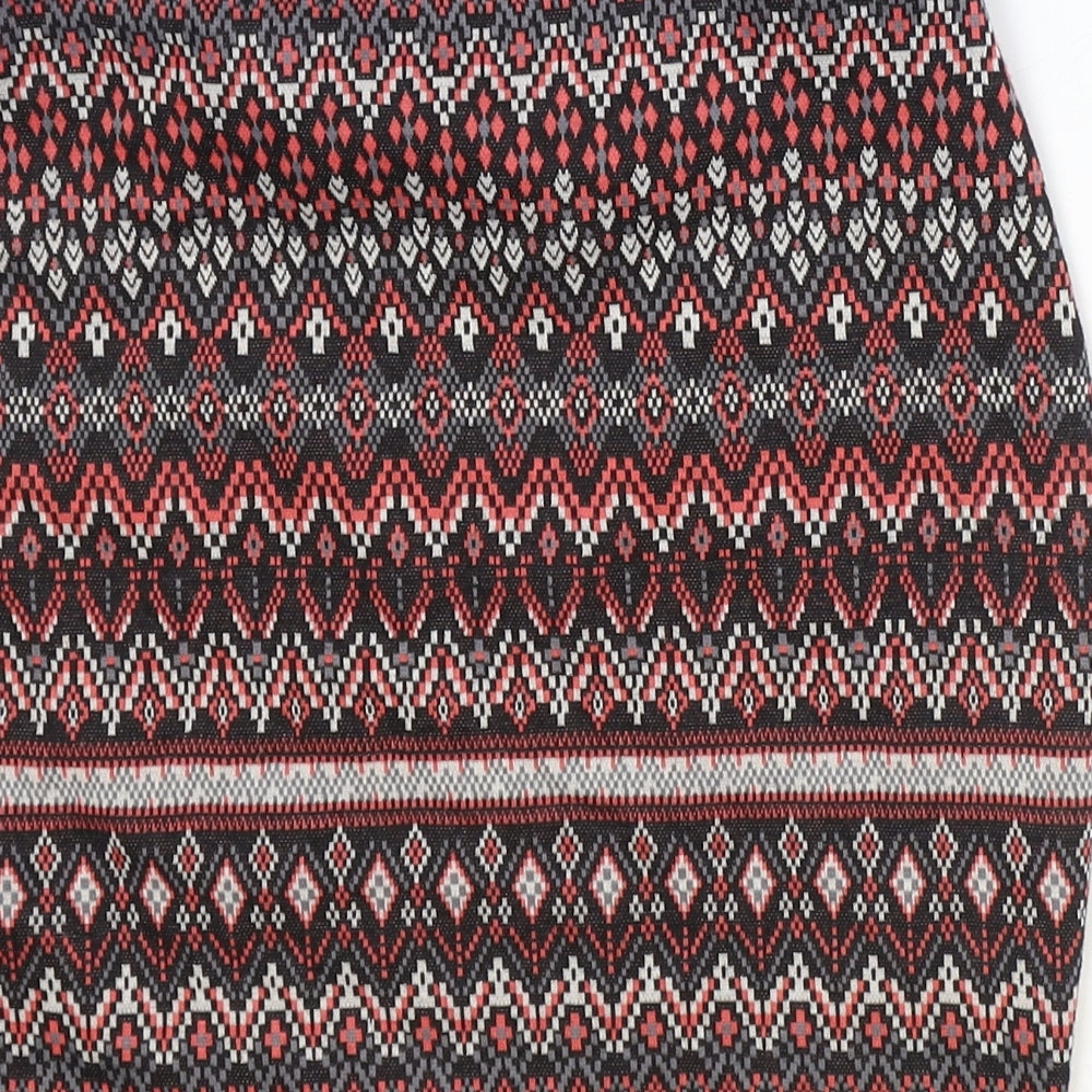 New Look Womens Multicoloured Geometric Polyester Straight & Pencil Skirt Size 8