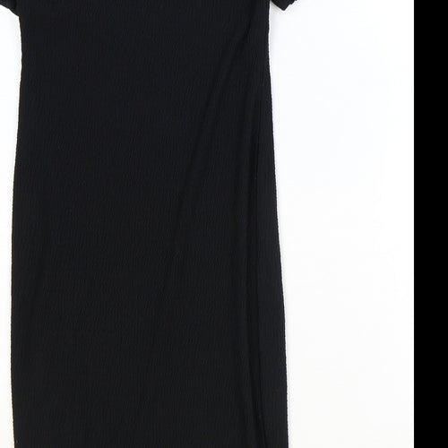 Missguided Womens Black Polyester A-Line Size 10 Off the Shoulder Pullover