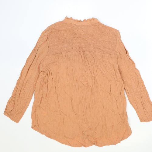 NEXT Womens Pink Viscose Basic Button-Up Size 12 Round Neck