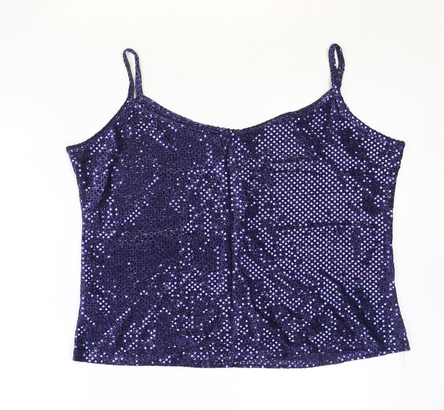 Preworn Womens Blue Polyester Basic Tank Size 2XL Round Neck