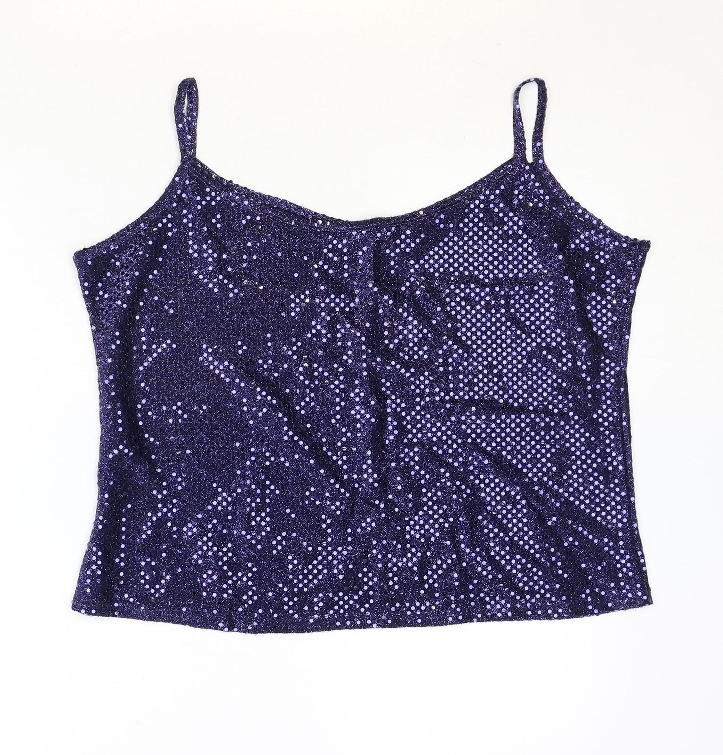 Preworn Womens Blue Polyester Basic Tank Size 2XL Round Neck
