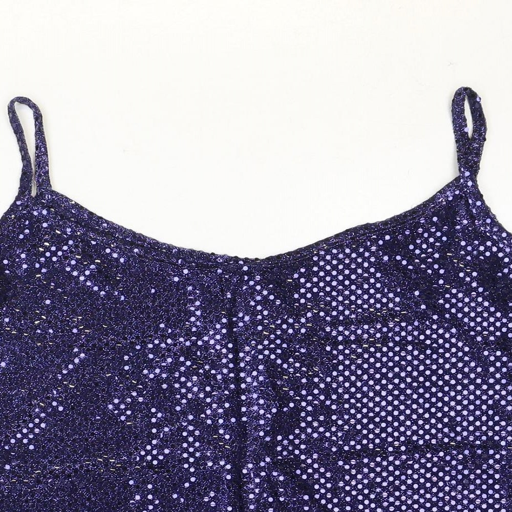Preworn Womens Blue Polyester Basic Tank Size 2XL Round Neck